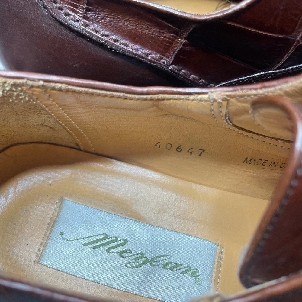 Mezlan Men Genuine Alligator Dress Shoes Piedmont style Brown 10.5 M‎